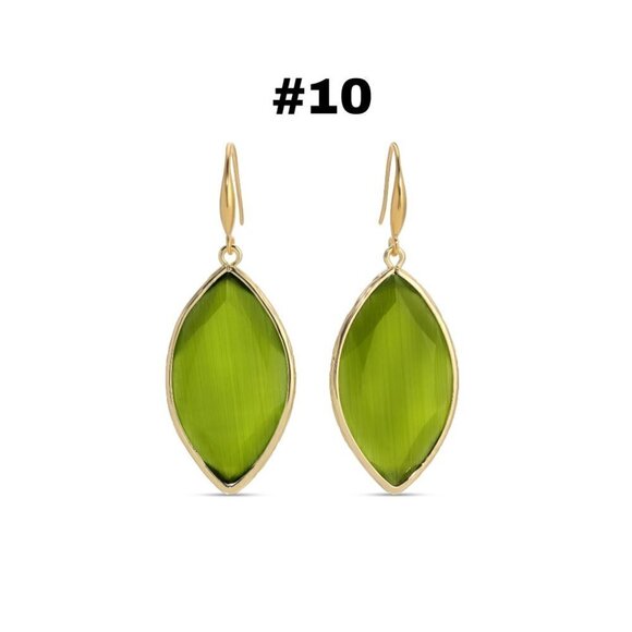 10. Olive Jordon Stone Dangle Earrings - Picture 3 of 3